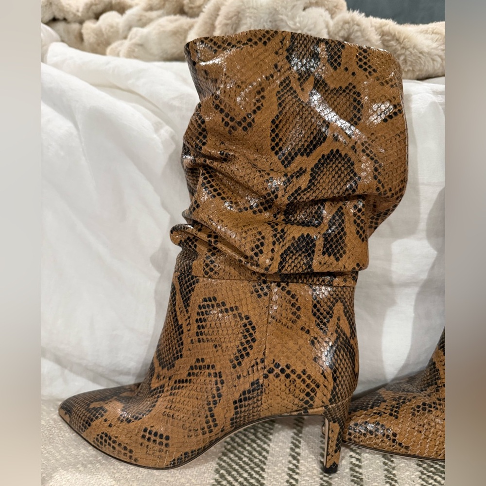 Paris Texas Python-Print Slouchy Boots - image 5